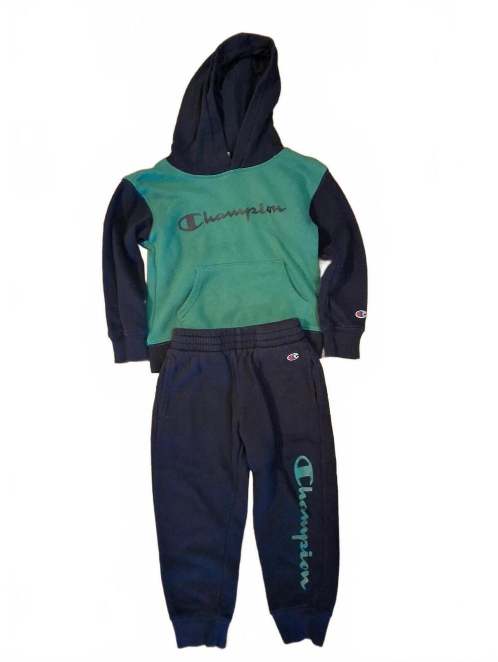 Champion Boys 2 Piece Colorblock Jogger Sweat Set Green Navy Boys size 4